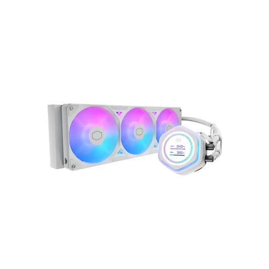 Cooler Master MasterLiquid Atmos II LCD 240mm AIO Liquid CPU Cooler - White-tpstechin