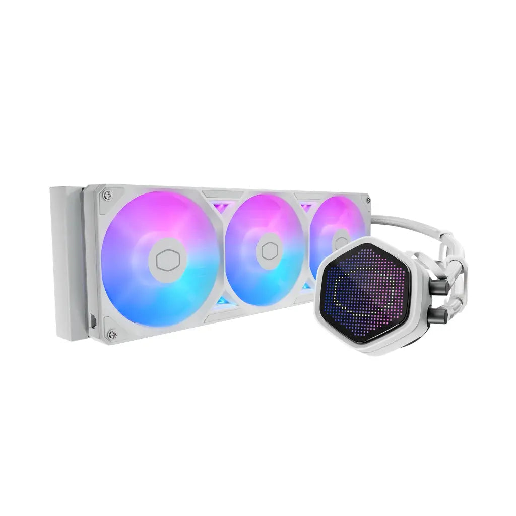 Cooler Master MasterLiquid Atmos II Pixel LED 240mm ARGB AIO Liquid CPU Cooler - White-tpstech.in