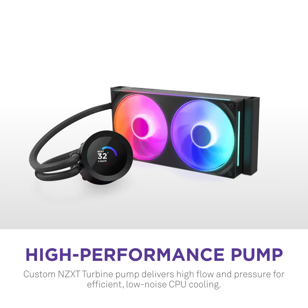 NZXT Kraken Plus 240 RGB 240mm AIO Liquid Cooler with 1.54-inch LCD