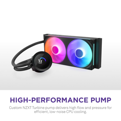 NZXT Kraken Plus 240 RGB 240mm AIO Liquid Cooler with 1.54-inch LCD
