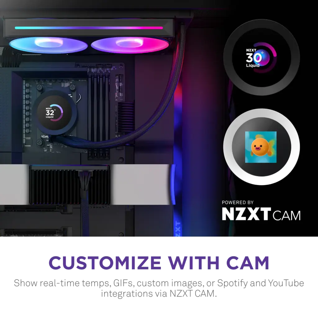 NZXT Kraken Plus 240 RGB 240mm AIO Liquid Cooler with 1.54-inch LCD