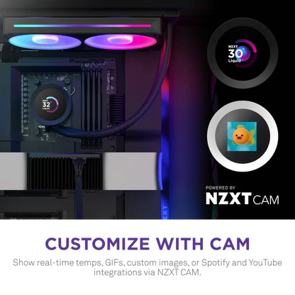 NZXT Kraken Plus 240 RGB 240mm AIO Liquid Cooler with 1.54-inch LCD