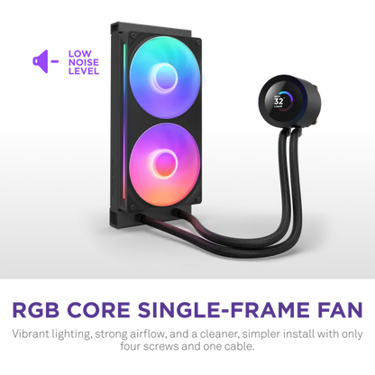 NZXT Kraken Plus 240 RGB 240mm AIO Liquid Cooler with 1.54-inch LCD