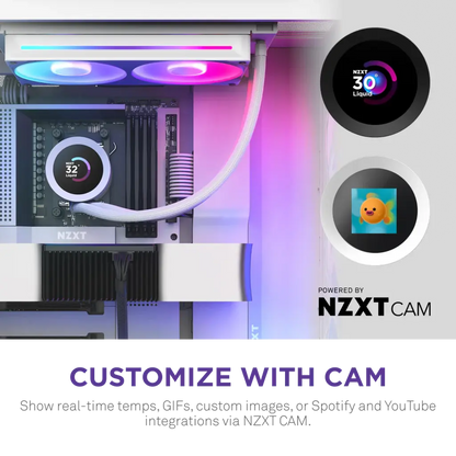 NZXT Kraken Plus 240 RGB 240mm AIO Liquid Cooler with 1.54-inch LCD-White