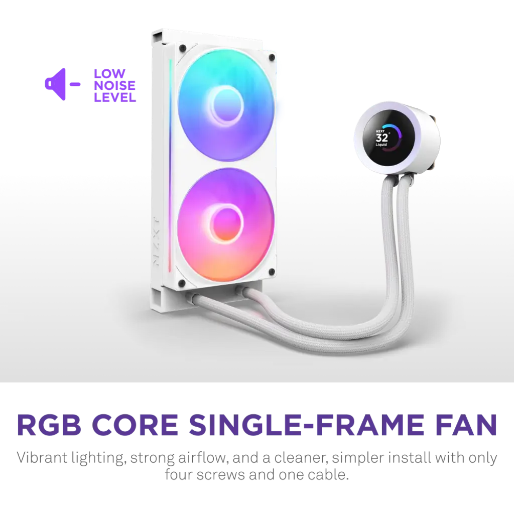 NZXT Kraken Plus 240 RGB 240mm AIO Liquid Cooler with 1.54-inch LCD-White