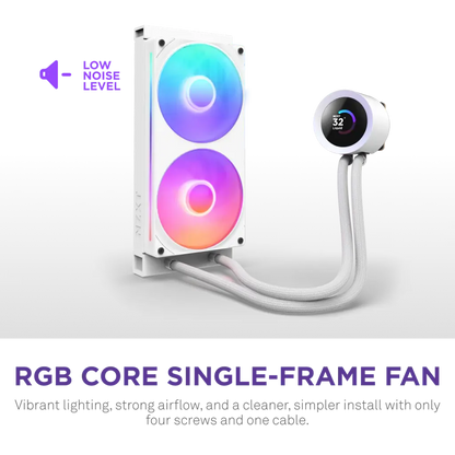NZXT Kraken Plus 240 RGB 240mm AIO Liquid Cooler with 1.54-inch LCD-White