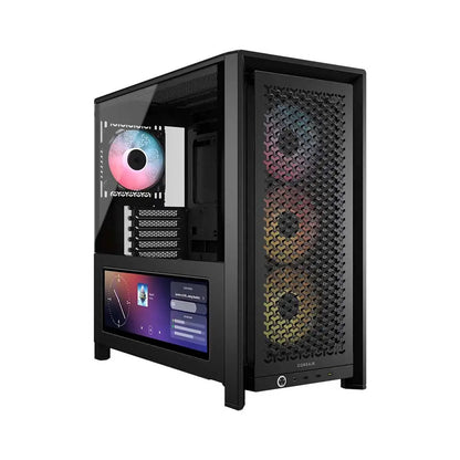 CORSAIR 4000D RS ARGB Mid-Tower PC Case - Black with LCD Display