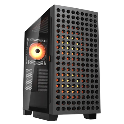 Cougar Airface Eco RGB Mid Tower PC Case with Dual 180mm ARGB PWM Fans - Black-tpstech.in