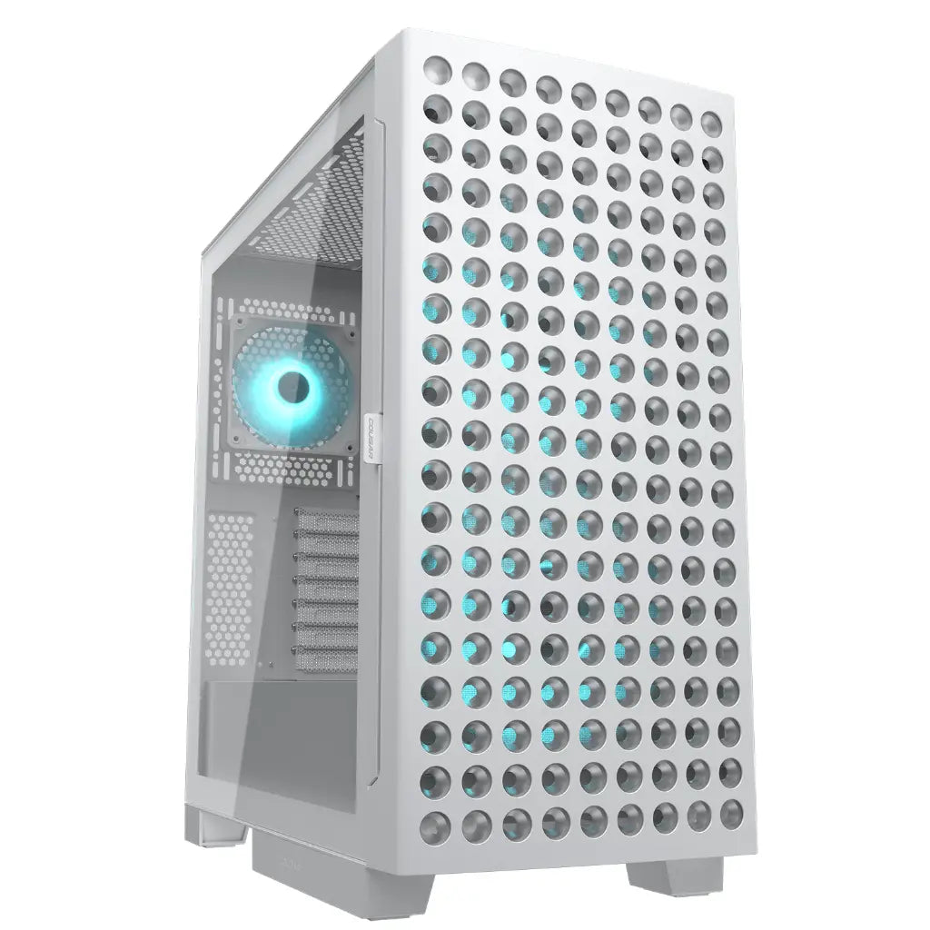 Cougar Airface Eco RGB Mid Tower PC Case with Dual 180mm ARGB PWM Fans - White-tpstech.in