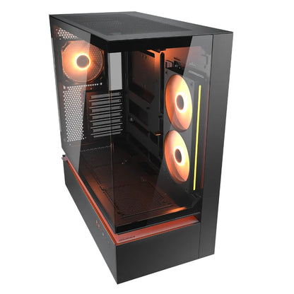 Cougar CFV235 Tempered Glass ATX Mid‑Tower Gaming Case with Central Floating Ventilation - Black-tpstech.in