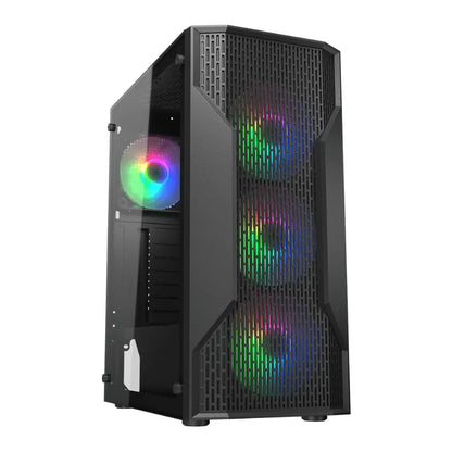 Cougar MX110 RGB Mid Tower ATX Case with 4 Pre‑Installed RGB Fans-tpstech.in