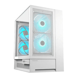 Cougar OmnyX Mid‑Tower PC Case with Omnidirectional Dynamic Flow Quad 160mm PWM Fans - White-tpstech.in