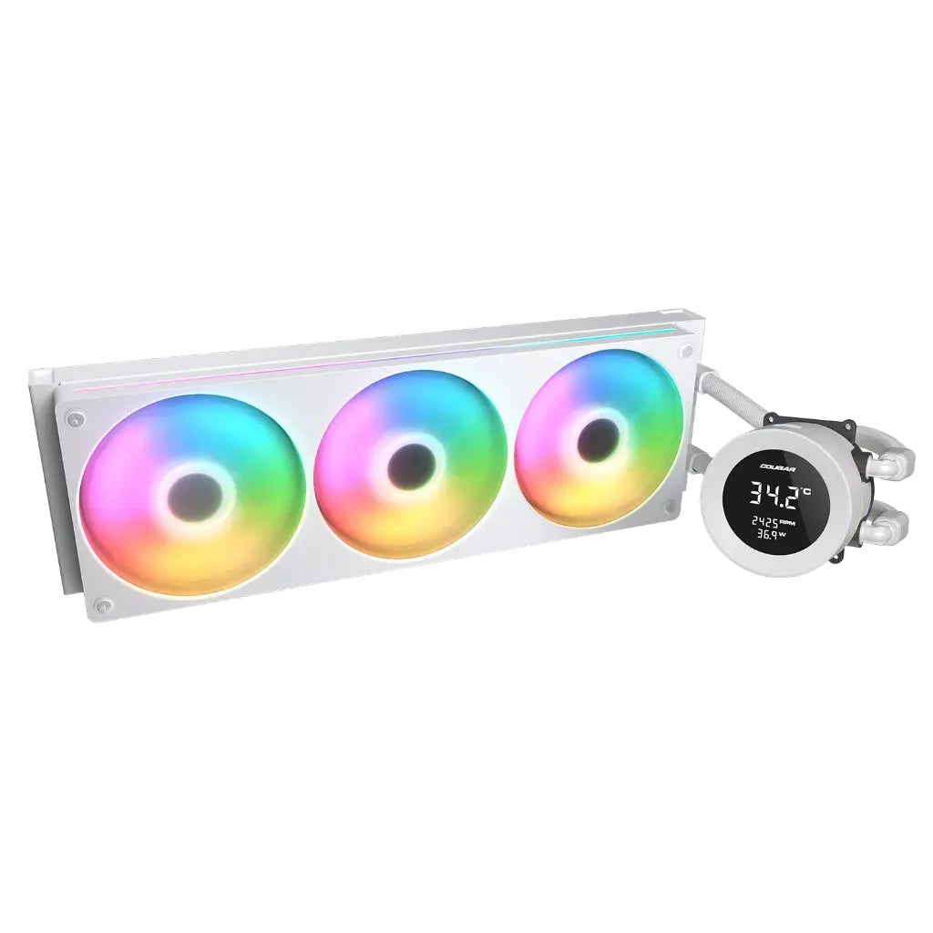 Cougar Poseidon Vistek ARGB 360mm CPU Liquid Cooler with 1.9‑inch Digital Display-tpstech.in