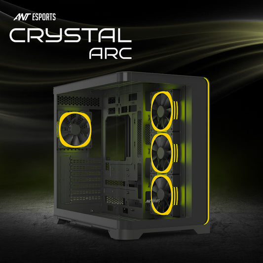 Ant Esports Crystal ARC Gaming Mid Tower Case-Black