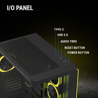 Ant Esports Crystal ARC Gaming Mid Tower Case-Black