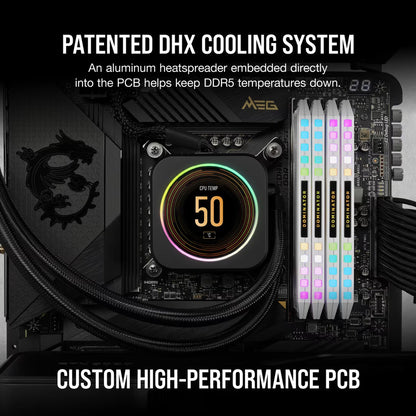 Corsair Dominator Platinum 32GB (2x16GB) DDR5 RAM 6200MHz CL36 RGB Gaming Desktop Memory-White