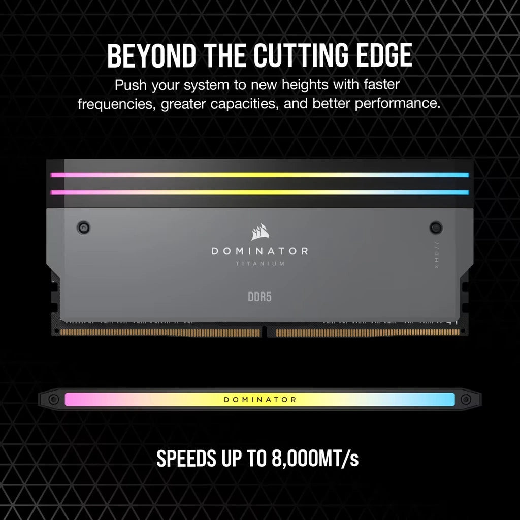 Corsair Dominator Titanium 64GB (2x32GB) DDR5 RAM 6000MHz CL30 Gaming Desktop Memory-Black