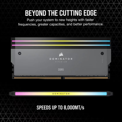 Corsair Dominator Titanium 64GB (2x32GB) DDR5 RAM 6000MHz CL30 Gaming Desktop Memory-Black