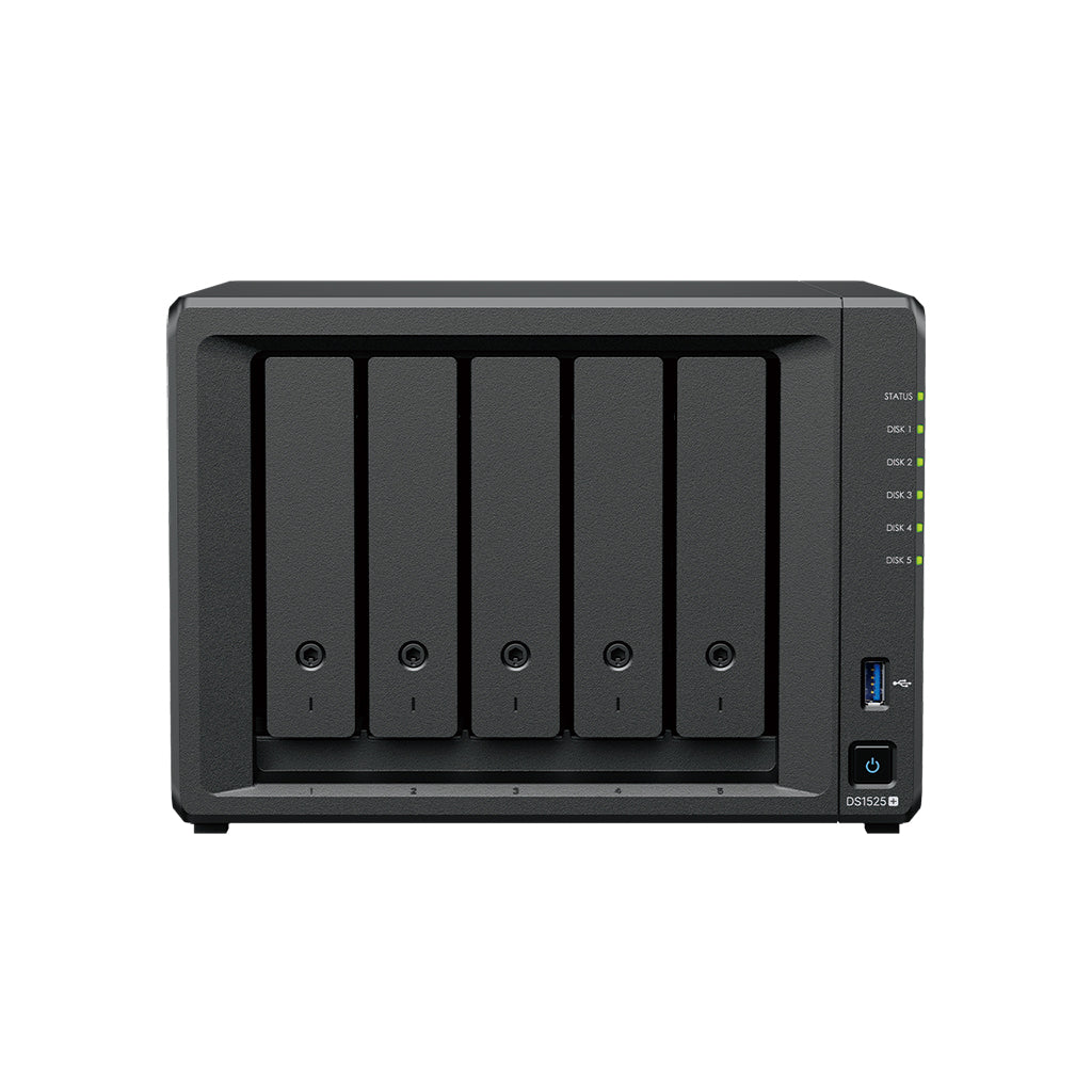 Synology DiskStation DS1525+ 5 Bay Network Attached Storage Enclosure - Black