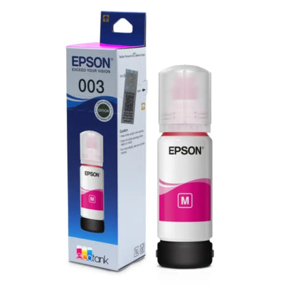 Epson 003 (C13T00V398) Magenta Ink Bottle 65ml Dye Based Ink for EcoTank Printers-tpstech.in
