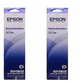 Epson C13S015632 LX‑310 Dot Matrix Printer Ribbon Cartridge Black – Set of 2-tpstech.in