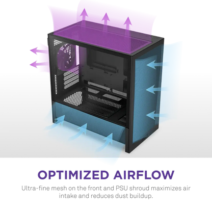NZXT H3 Flow Tempered Glass Micro-ATX Airflow Case