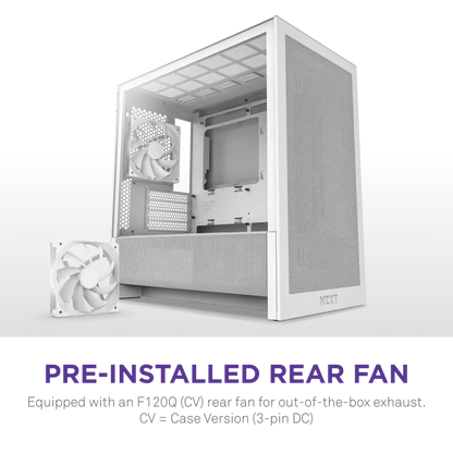NZXT H3 Flow Tempered Glass Micro-ATX Airflow Case-White