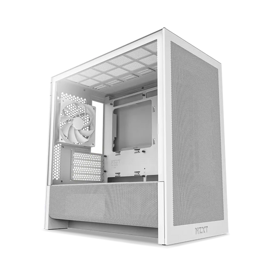 NZXT H3 Flow Tempered Glass Micro-ATX Airflow Case-White