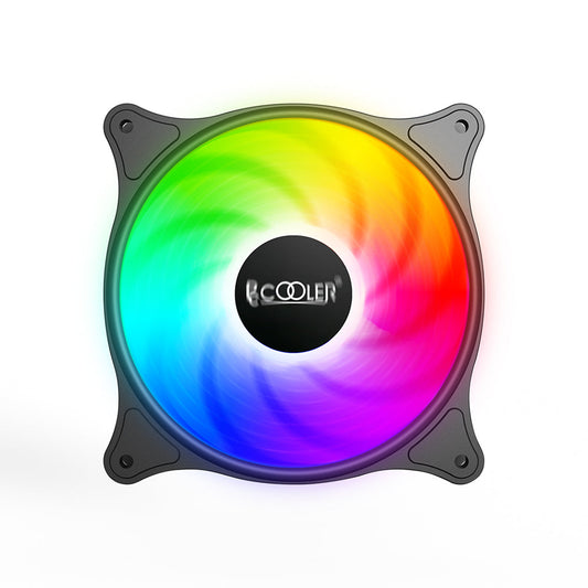 PCCOOLER FX-120-3 केस फैन लो नॉइज़ लेवल और RGB लाइटिंग के साथ