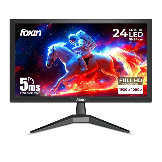 Foxin 24" 60Hz 5ms Crystal Flat Full HD LED Monitor Wall Mountable-tpstech.in