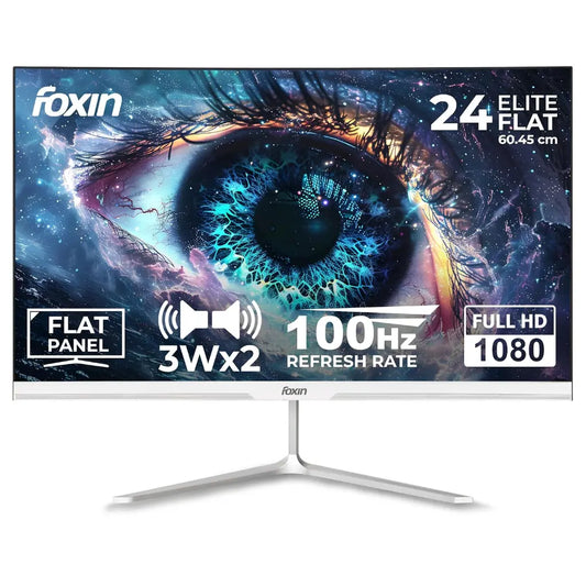 Foxin Elite Series 24" 100Hz Full HD Flat LED Monitor Frameless Design-tpstech.in