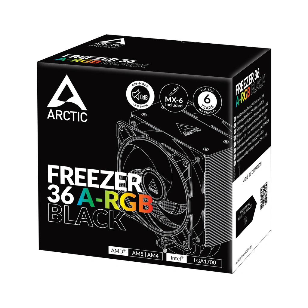 ARCTIC Freezer 36 A-RGB Tower CPU Air Cooler with 120mm P12 PWM -Black