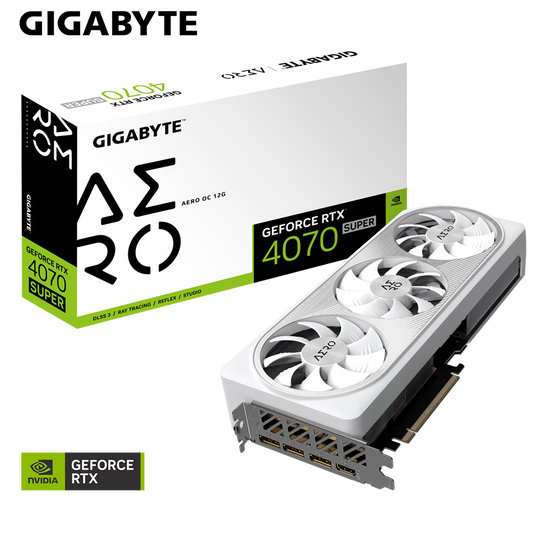 GIGABYTE GeForce RTX 4070 Super AERO OC 12GB 3X WINDFORCE Fans 192-bit GDDR6X Graphics Card
