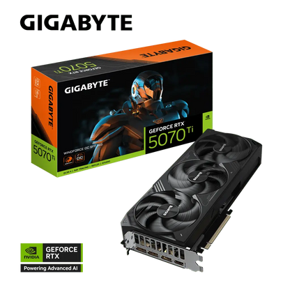 Gigabyte GeForce RTX 5070 Ti WINDFORCE OC 16G 256-Bit GDDR7 Graphics Card