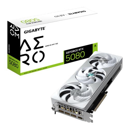 GIGABYTE GEFORCE RTX 5080 Aero OC SFF 16GB GDDR7 Triple Fan Graphics Card