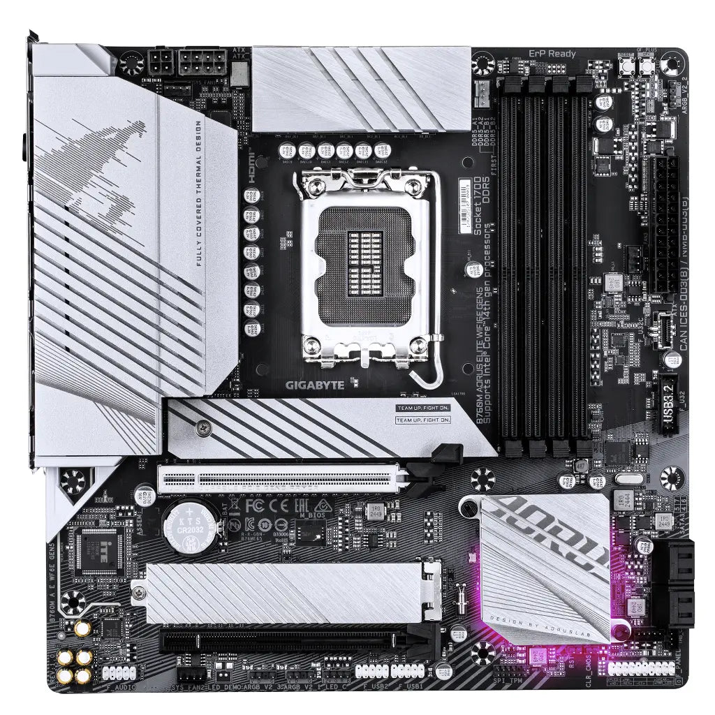 Gigabyte B760M AORUS ELITE WIFI6E GEN5 Intel B760 LGA1700 DDR5 Micro-ATX Motherboard-tpstech.in