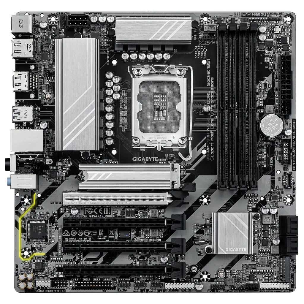 Gigabyte B860M DS3H WIFI6E Intel B860 LGA1851 DDR5 Micro-ATX Motherboard