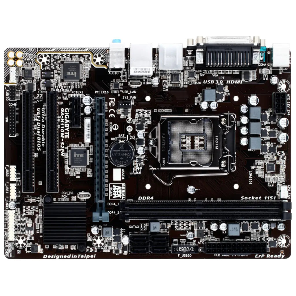 Gigabyte GA-H110M-S2PH Intel H110 LGA1151 Socket DDR4 Micro-ATX Motherboard-tpstech.in