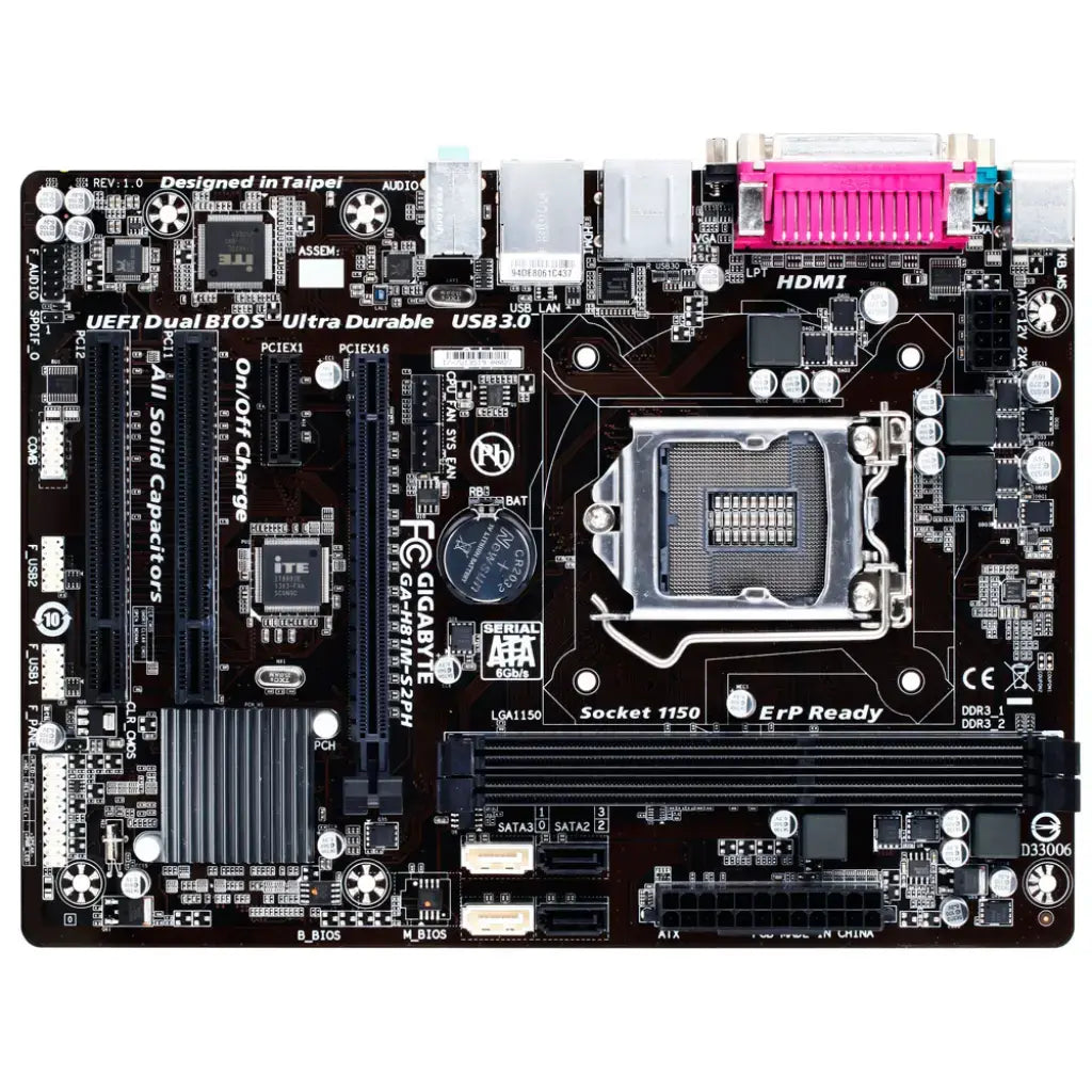 Gigabyte GA-H81M-S2PH Intel H81 LGA1150 Socket DDR3 Micro-ATX Motherboard-tpstech.in