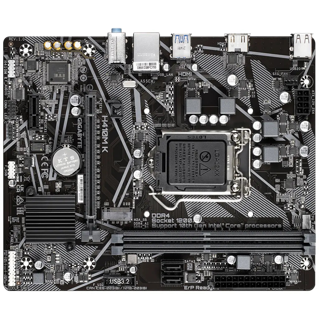 Gigabyte H410M-K Intel H410 LGA1200 DDR4 Micro-ATX Motherboard-tpstech.in