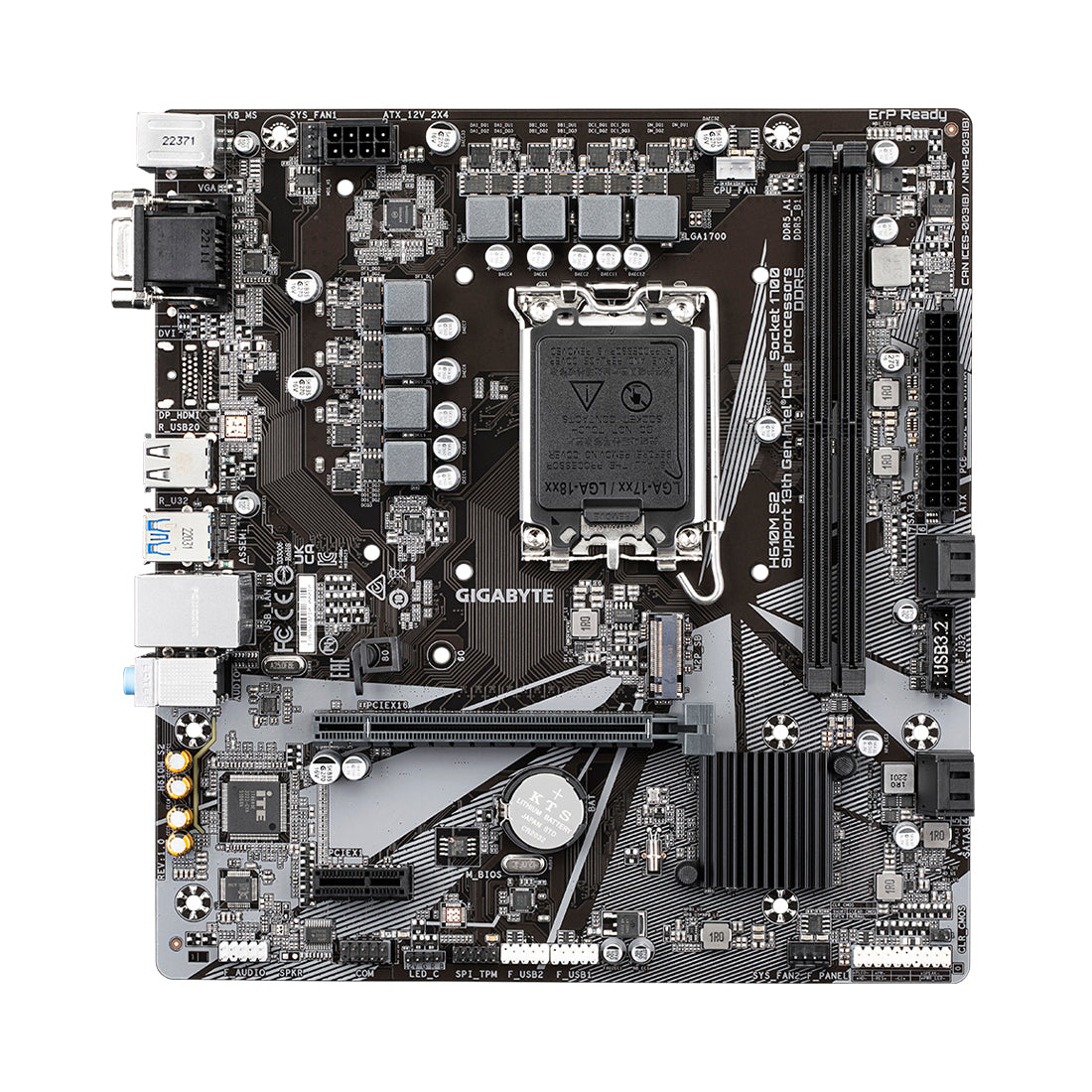 GIGABYTE H610M-S2 Intel H610 LGA1700 DDR4 Micro-ATX Motherboard