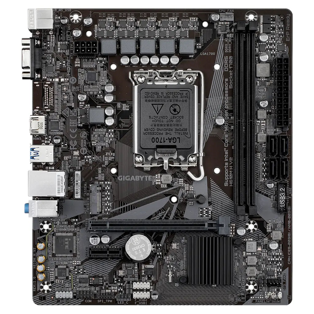Gigabyte H610M H V2 Intel H610 LGA1700 DDR5 Micro-ATX Motherboard-tpstech.in