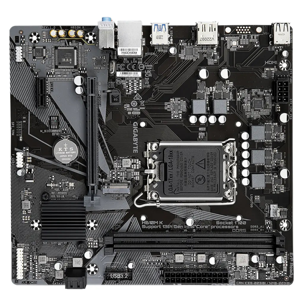 Gigabyte H610M K Intel H610 LGA1700 DDR4 Micro-ATX Motherboard-tpstech.in