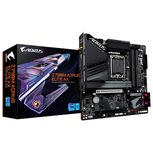 Gigabyte Z790M AORUS ELITE AX Wi-Fi 6E Intel Z790 LGA1700 DDR5 Micro-ATX Motherboard-tpstech.in