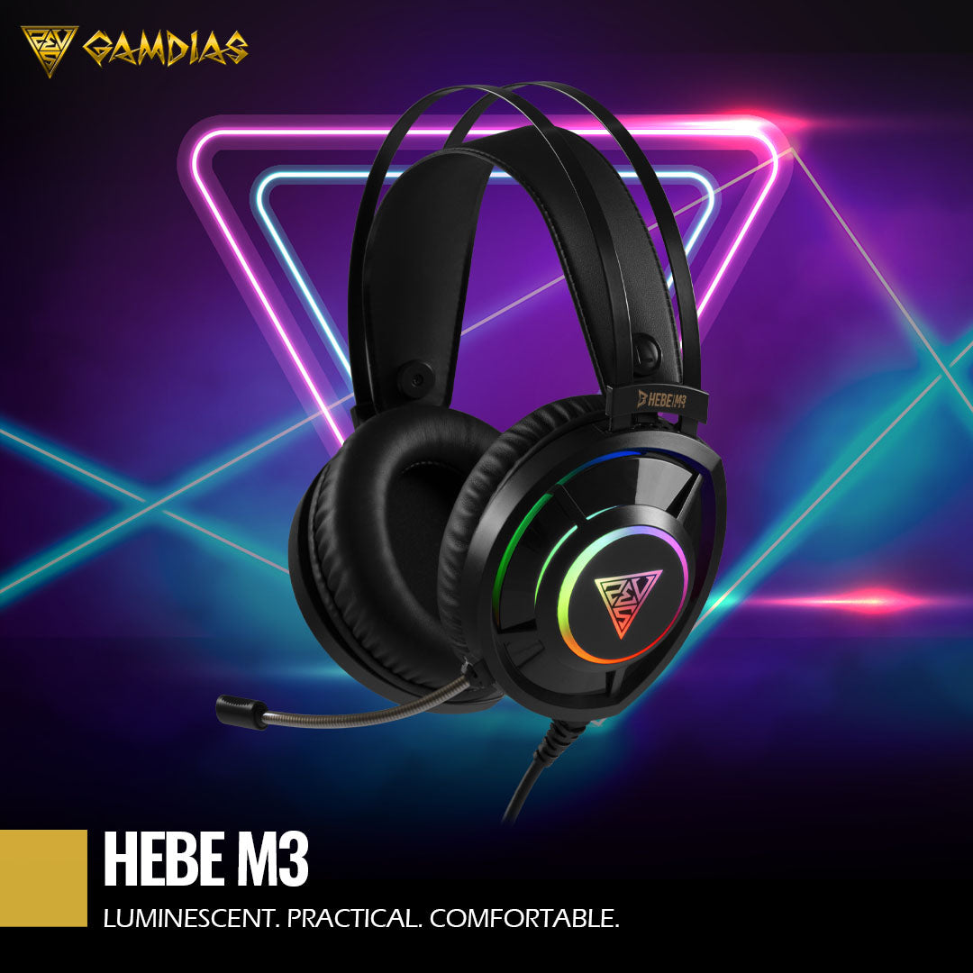 [Repacked] Gamdias HEBE M3 RGB Over-Ear Gaming Wired Headset with Virtual 7.1 Sound and Unidirectional Mic