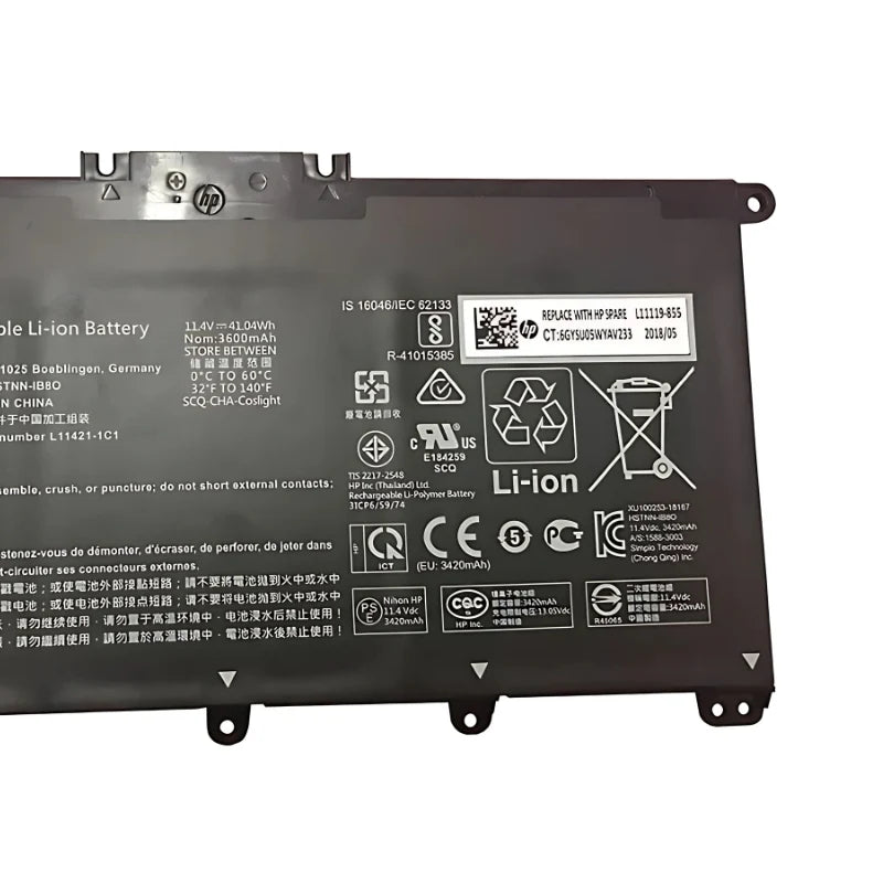 HP HT03XL Original OEM 3600mAh 11.4V 3 Cell Laptop Battery With 1 Year Warranty