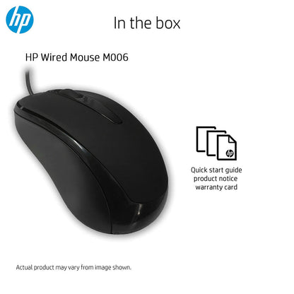 [RePacked] HP M006 Wired USB Optical Mouse with 1200 DPI and 3 Buttons