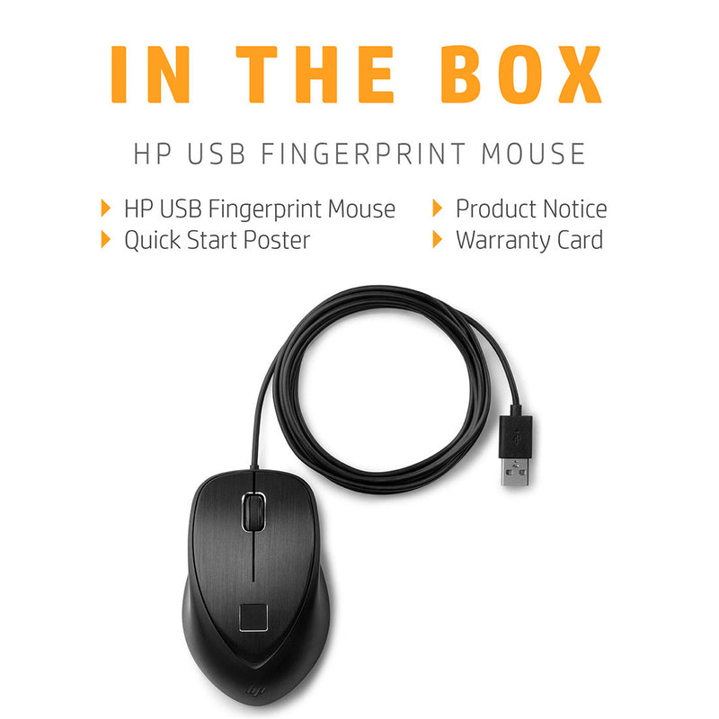RePacked Secure Wired USB Mouse with Integrated Fingerprint Reader
