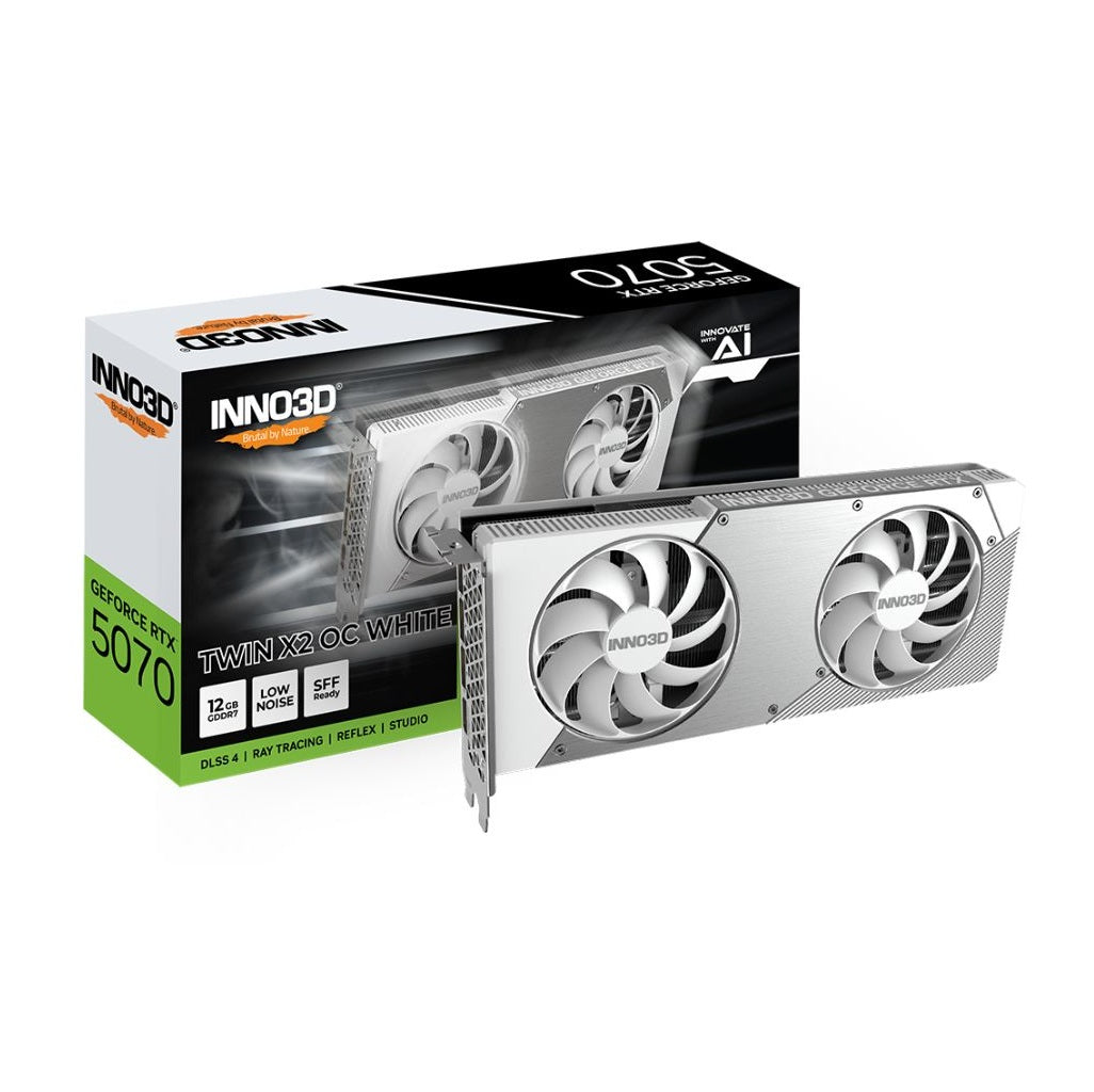 INNO3D GeForce RTX 5070 TWIN X2 OC 12GB GDDR7 Graphics Card-White