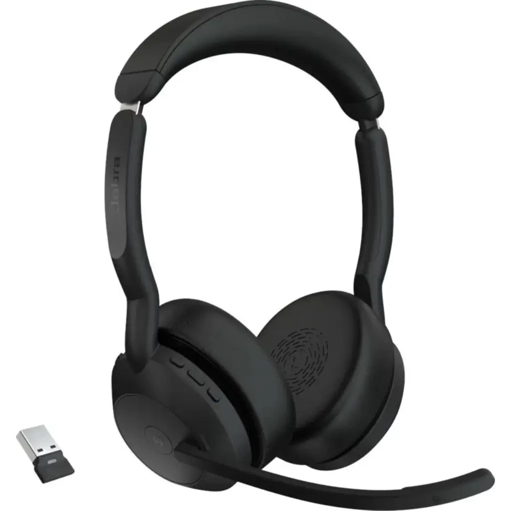 Jabra Evolve2 55 MS Stereo Wireless Headset with Charging Stand-tpstech.in